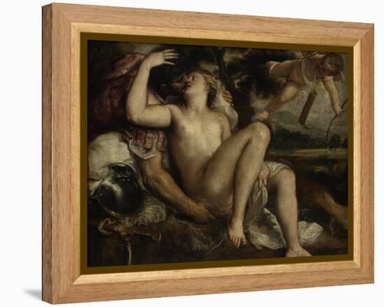Mars, Venus and Cupid, Ca 1530-Titian (Tiziano Vecelli)-Framed Premier Image Canvas
