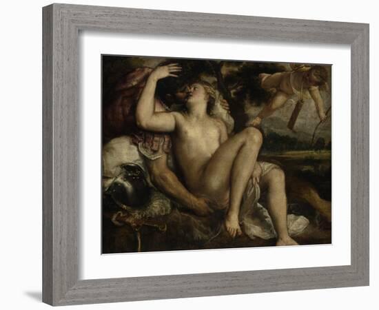 Mars, Venus and Cupid, Ca 1530-Titian (Tiziano Vecelli)-Framed Giclee Print