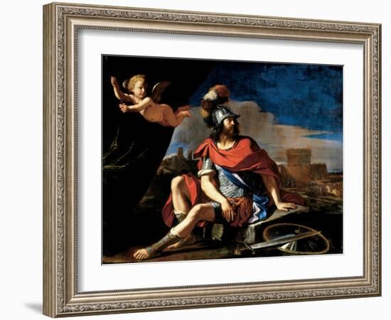 Mars with Cupid, 1649-Guercino (Giovanni Francesco Barbieri)-Framed Giclee Print