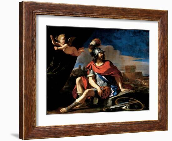 Mars with Cupid, 1649-Guercino (Giovanni Francesco Barbieri)-Framed Giclee Print