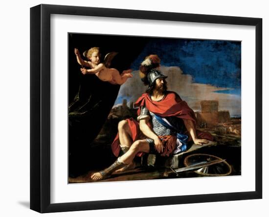 Mars with Cupid, 1649-Guercino (Giovanni Francesco Barbieri)-Framed Giclee Print
