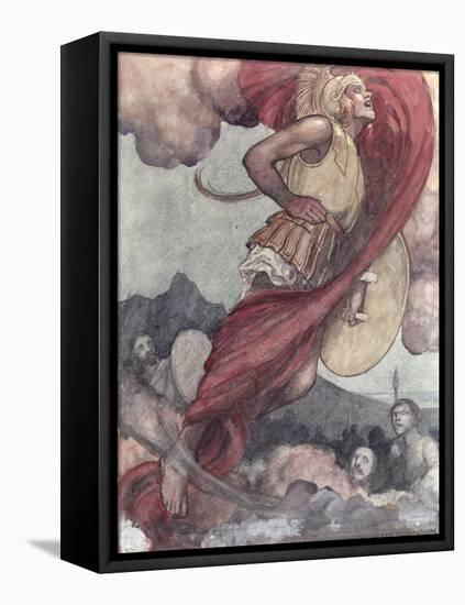 Mars Wounded by Diomed Returning to Olympus-William Heath Robinson-Framed Premier Image Canvas