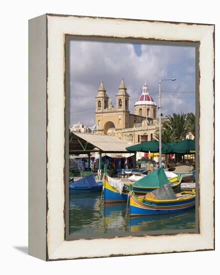 Marsaxlokk, Malta, Mediterranean, Europe-Hans Peter Merten-Framed Premier Image Canvas