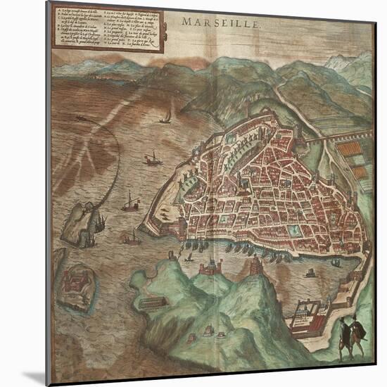 Marseille, France, from Civitates Orbis Terrarum by Georg Braun and Franz Hogenberg-null-Mounted Giclee Print