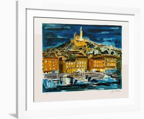 Marseille : Le Vieux-Port la nuit-Yves Brayer-Framed Limited Edition