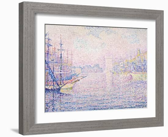 Marseille Port, Morning Mist (Le port de Marseille, Brume Matinale). 1906-Paul Signac-Framed Giclee Print