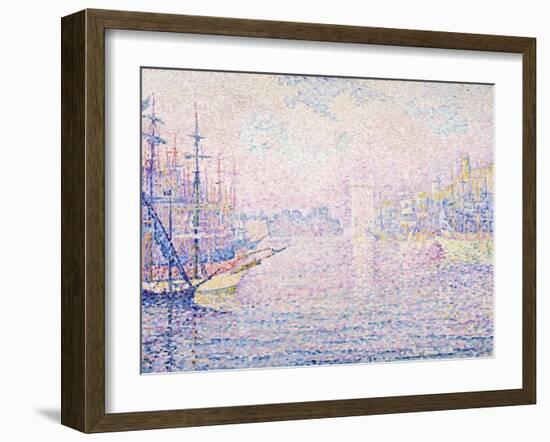 Marseille Port, Morning Mist (Le port de Marseille, Brume Matinale). 1906-Paul Signac-Framed Giclee Print