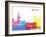 Marseille Skyline Pop-paulrommer-Framed Art Print