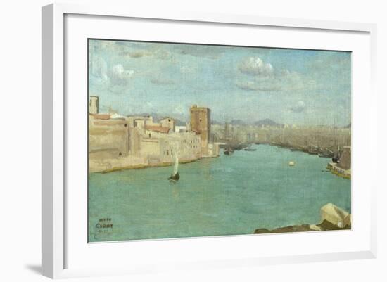 Marseille: the Old Port, 1843-Jean-Baptiste-Camille Corot-Framed Giclee Print