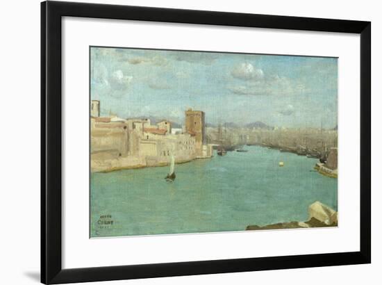 Marseille: the Old Port, 1843-Jean-Baptiste-Camille Corot-Framed Giclee Print