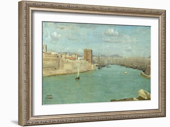 Marseille: the Old Port, 1843-Jean-Baptiste-Camille Corot-Framed Giclee Print