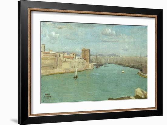 Marseille: the Old Port, 1843-Jean-Baptiste-Camille Corot-Framed Giclee Print