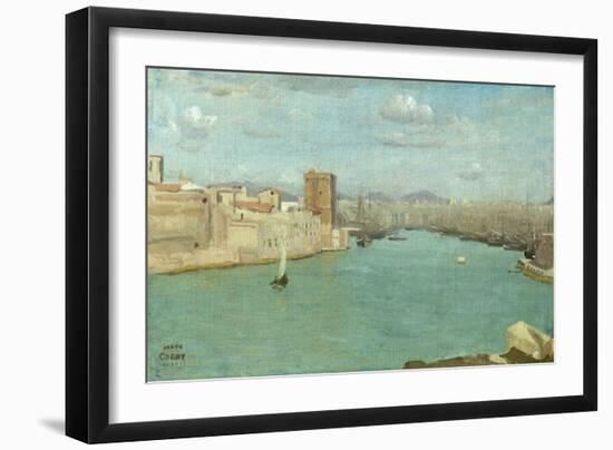 Marseille: the Old Port, 1843-Jean-Baptiste-Camille Corot-Framed Giclee Print