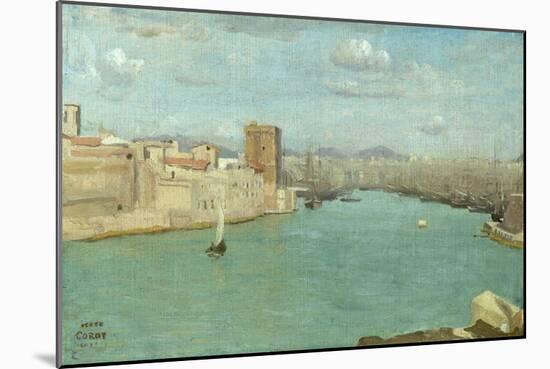 Marseille: the Old Port, 1843-Jean-Baptiste-Camille Corot-Mounted Giclee Print