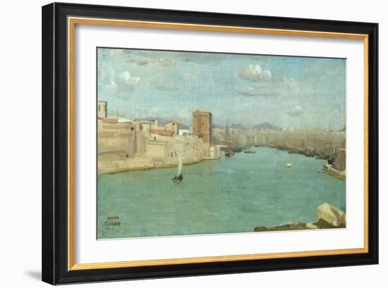 Marseille: the Old Port, 1843-Jean-Baptiste-Camille Corot-Framed Giclee Print