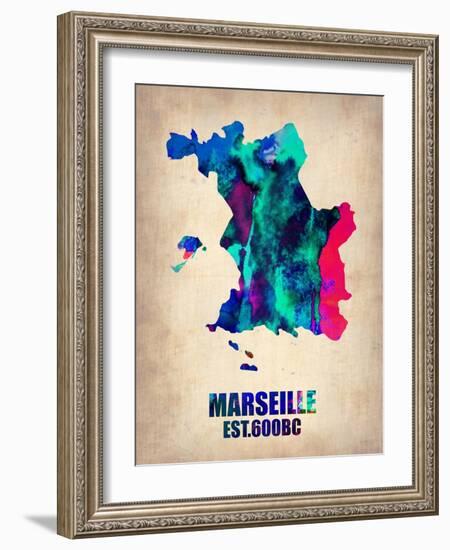 Marseille Watercolor Poster-NaxArt-Framed Art Print