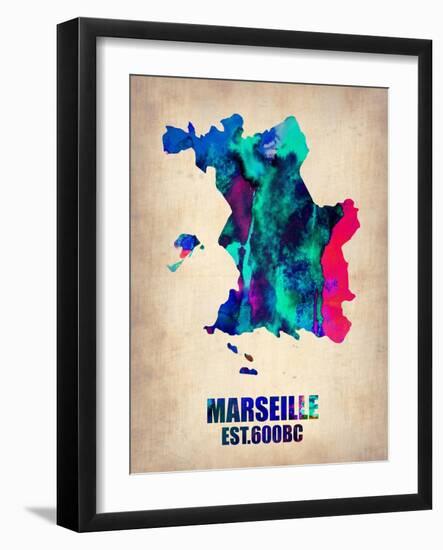 Marseille Watercolor Poster-NaxArt-Framed Art Print