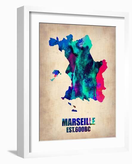 Marseille Watercolor Poster-NaxArt-Framed Art Print