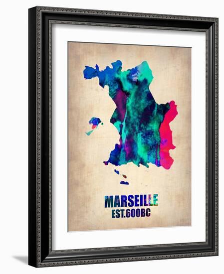 Marseille Watercolor Poster-NaxArt-Framed Art Print