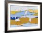 Marsh Egrets VI Dark Sand-Phyllis Adams-Framed Art Print