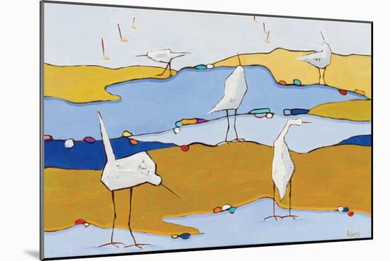 Marsh Egrets VI Dark Sand-Phyllis Adams-Mounted Art Print