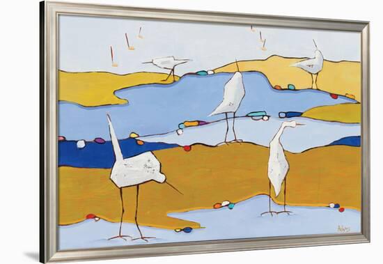 Marsh Egrets VI Dark Sand-Phyllis Adams-Framed Premium Giclee Print