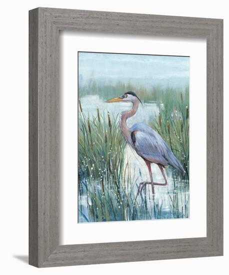 Marsh Heron II-Tim O'toole-Framed Art Print