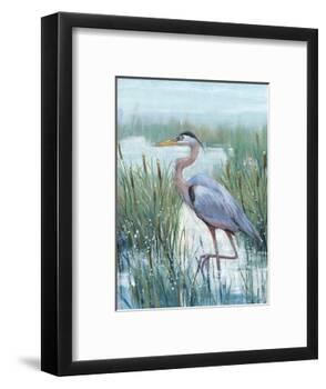 Marsh Heron II-Tim O'toole-Framed Art Print