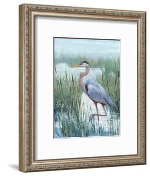 Marsh Heron II-Tim O'toole-Framed Art Print