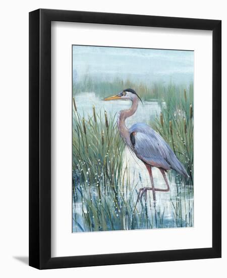 Marsh Heron II-Tim O'toole-Framed Art Print