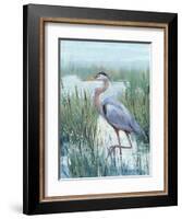 Marsh Heron II-Tim O'toole-Framed Art Print