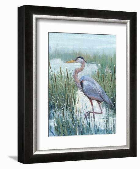 Marsh Heron II-Tim O'toole-Framed Art Print