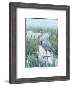 Marsh Heron II-Tim O'toole-Framed Art Print