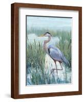 Marsh Heron II-Tim O'toole-Framed Art Print