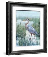 Marsh Heron II-Tim O'toole-Framed Art Print