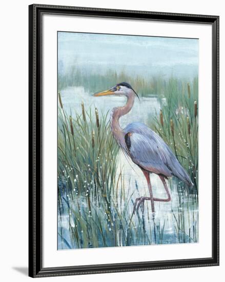 Marsh Heron II-Tim O'toole-Framed Art Print