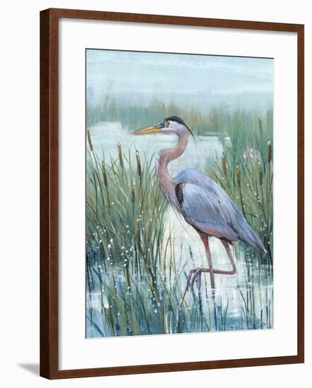 Marsh Heron II-Tim O'toole-Framed Art Print