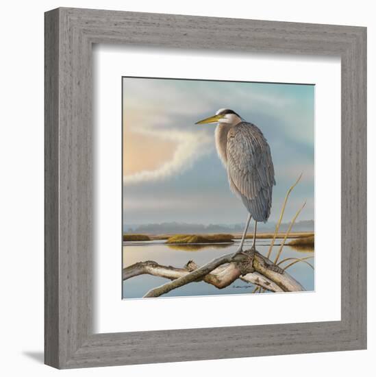 Marsh Watch - Great Blue Heron-Richard Clifton-Framed Art Print