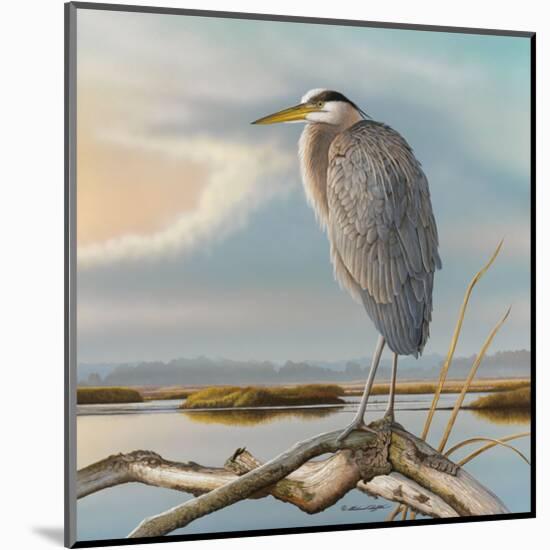 Marsh Watch - Great Blue Heron-Richard Clifton-Mounted Art Print