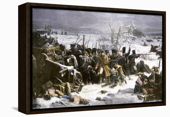 Marshal Ney Bringing the French Rear-Guard Out of Russia with Heavy Losses, c.1812-null-Framed Premier Image Canvas