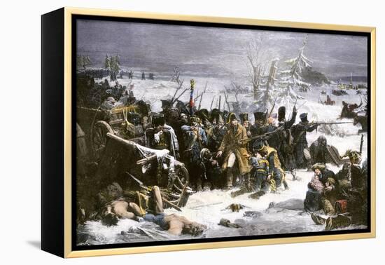 Marshal Ney Bringing the French Rear-Guard Out of Russia with Heavy Losses, c.1812-null-Framed Premier Image Canvas