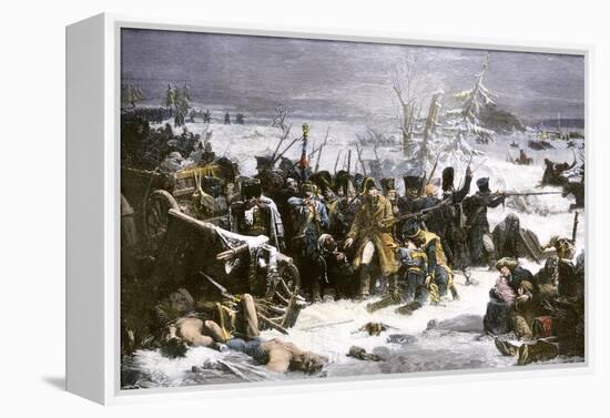 Marshal Ney Bringing the French Rear-Guard Out of Russia with Heavy Losses, c.1812-null-Framed Premier Image Canvas