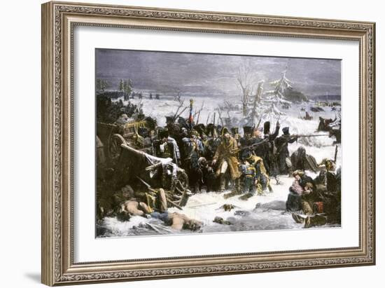 Marshal Ney Bringing the French Rear-Guard Out of Russia with Heavy Losses, c.1812-null-Framed Giclee Print