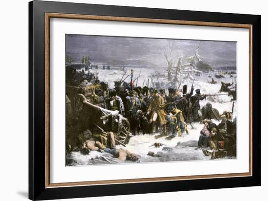 Marshal Ney Bringing the French Rear-Guard Out of Russia with Heavy Losses, c.1812-null-Framed Giclee Print