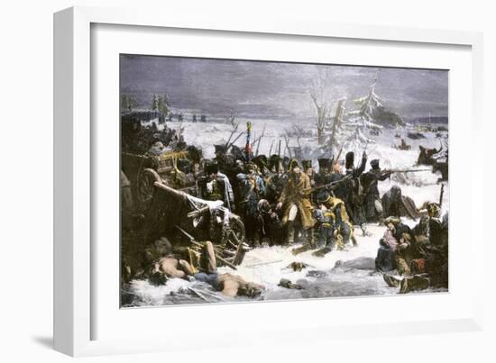 Marshal Ney Bringing the French Rear-Guard Out of Russia with Heavy Losses, c.1812-null-Framed Giclee Print