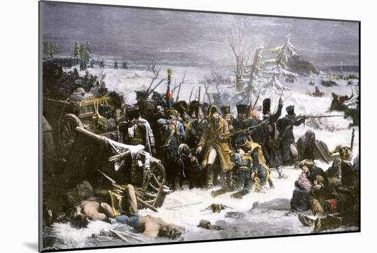 Marshal Ney Bringing the French Rear-Guard Out of Russia with Heavy Losses, c.1812-null-Mounted Giclee Print