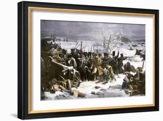 Marshal Ney Bringing the French Rear-Guard Out of Russia with Heavy Losses, c.1812-null-Framed Giclee Print