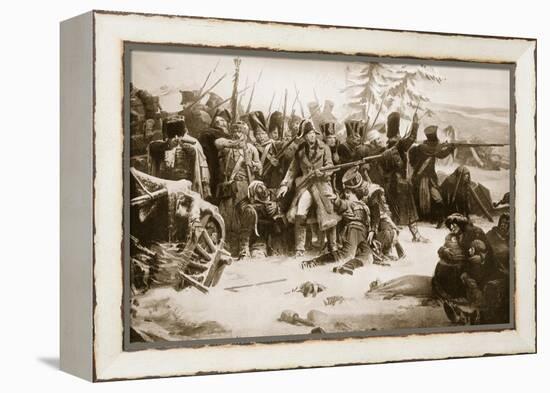 Marshal Ney Supporting the French Rearguard-Adolphe Yvon-Framed Premier Image Canvas