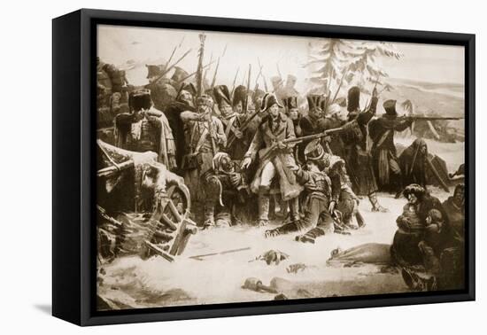 Marshal Ney Supporting the French Rearguard-Adolphe Yvon-Framed Premier Image Canvas