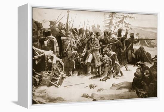 Marshal Ney Supporting the French Rearguard-Adolphe Yvon-Framed Premier Image Canvas